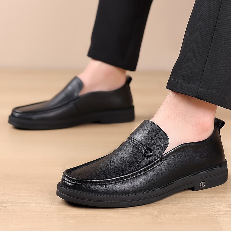 Lente Nieuwe Mannen Loafers Business Casual Schoenen Set Van Voeten Kleding Lage Top Koeienhuid Doudou