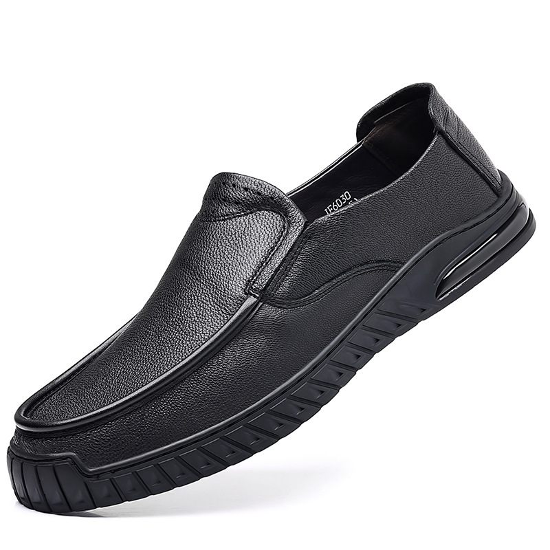 Lente Schapenvacht Casual Schoenen Heren Dagelijkse Loafers Echt Leer Zachte Zool Slip-on Vader Rijdende Herenschoenen