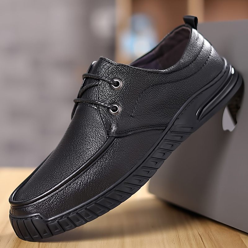 Lente Schapenvacht Casual Schoenen Heren Dagelijkse Loafers Echt Leer Zachte Zool Slip-on Vader Rijdende Herenschoenen