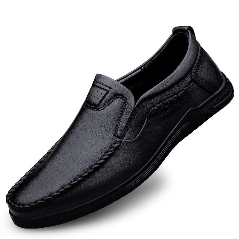 Loafers Formele Schoenen Heren Retro Herfststijl Echt Leer Zachte Lederen Zool Fan Business Casual Handgemaakte Herenschoenen