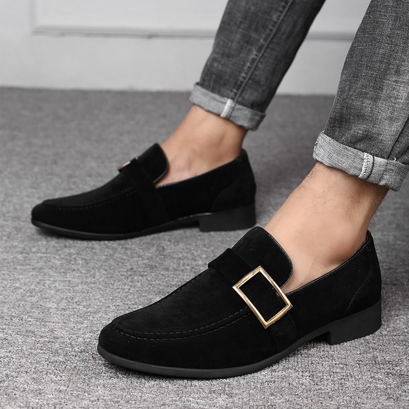 Nieuwe Lente Jurk Schoenen Heren Casual Scrub Slip-on Rijden Grote Maat Erwten