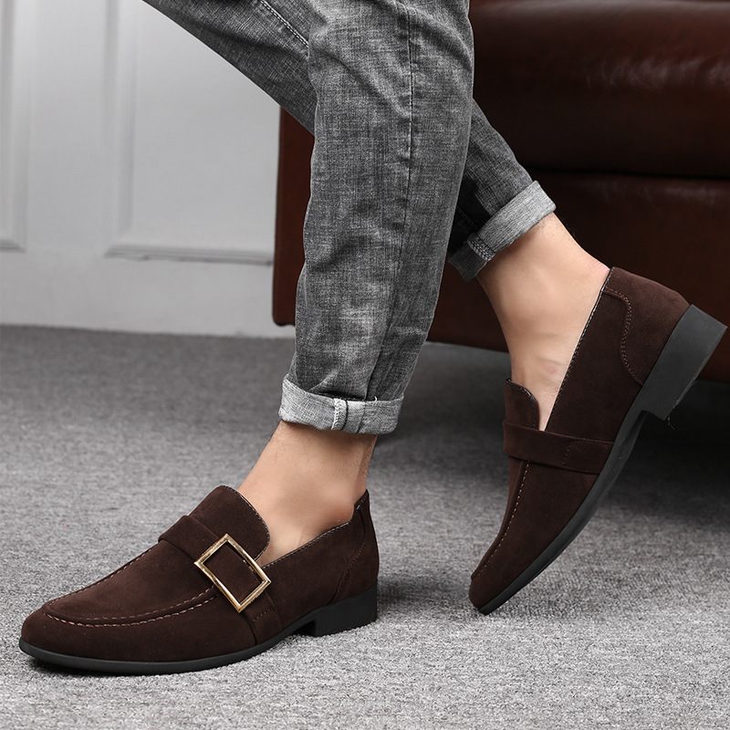 Nieuwe Lente Jurk Schoenen Heren Casual Scrub Slip-on Rijden Grote Maat Erwten