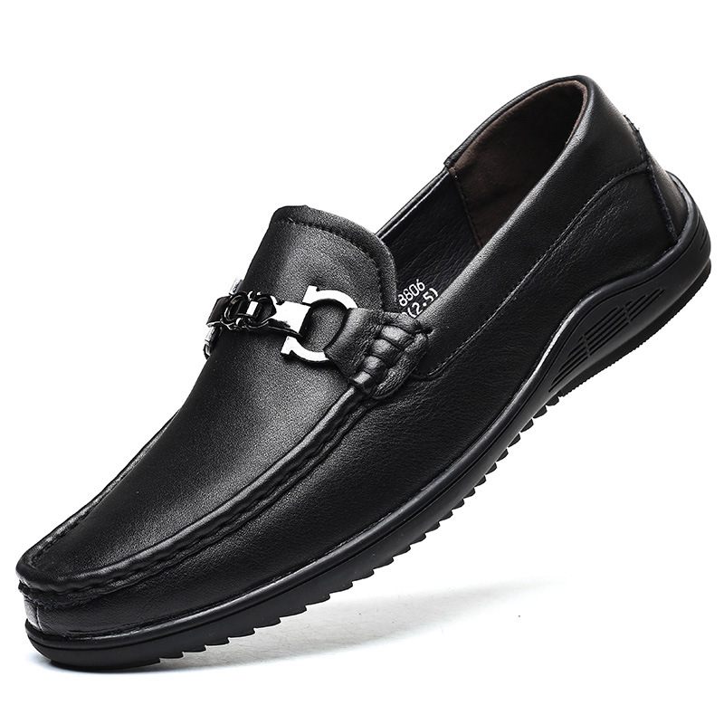 Nieuwe Lente Koeienhuid Doudou Schoenen Mannen Echt Leer Krokodil Patroon Casual Slip-on Formele Grote Maat Herenschoenen 48