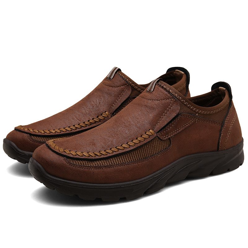 Nieuwe Zakelijke Vrijetijdsschoenen Voor Heren Outdoor Loafers Instappers Herenschoenen Met Dikke Zolen Mode Platte Schoenen