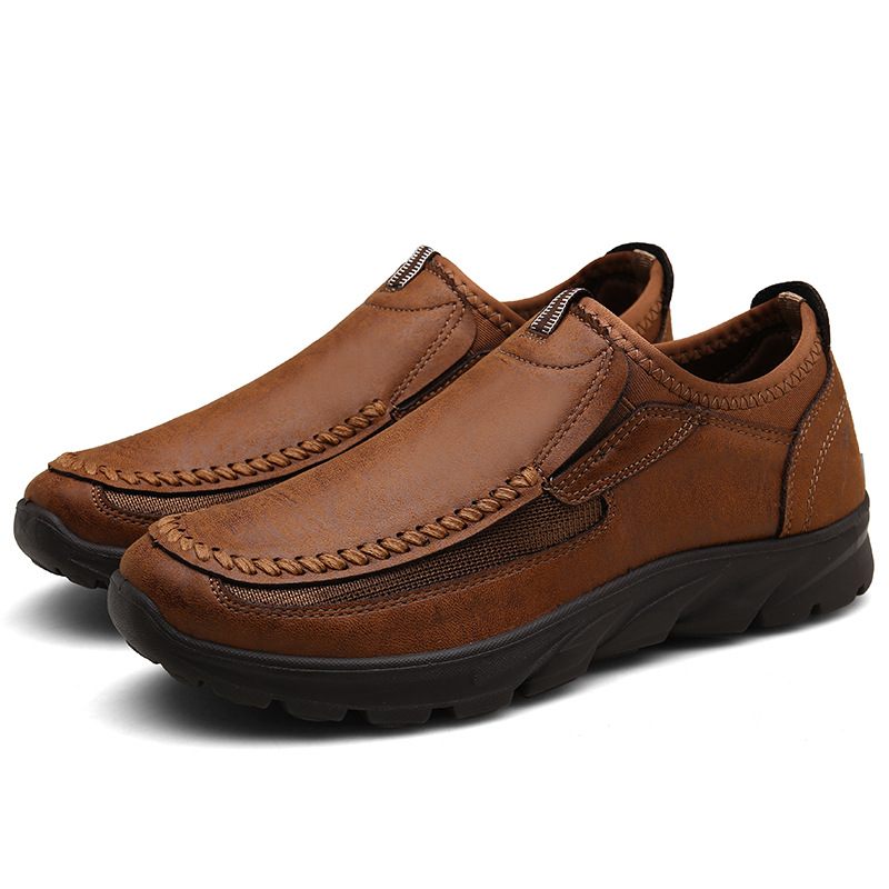 Nieuwe Zakelijke Vrijetijdsschoenen Voor Heren Outdoor Loafers Instappers Herenschoenen Met Dikke Zolen Mode Platte Schoenen