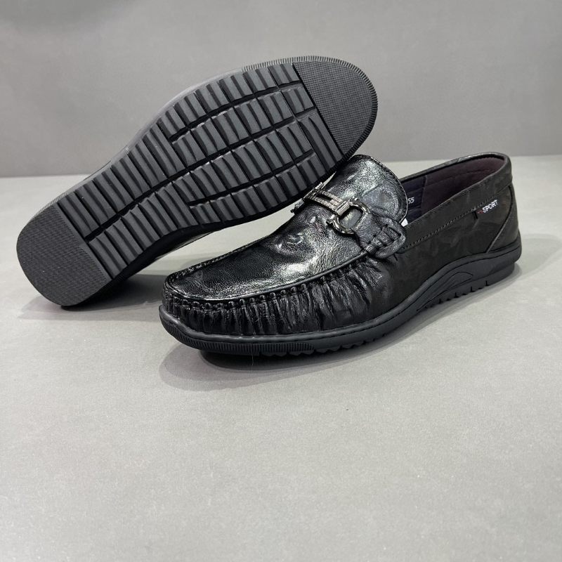 Platte Ondiepe Instapper Erwten Schoenen Schapenvacht Metalen Gesp Fashion Loafers