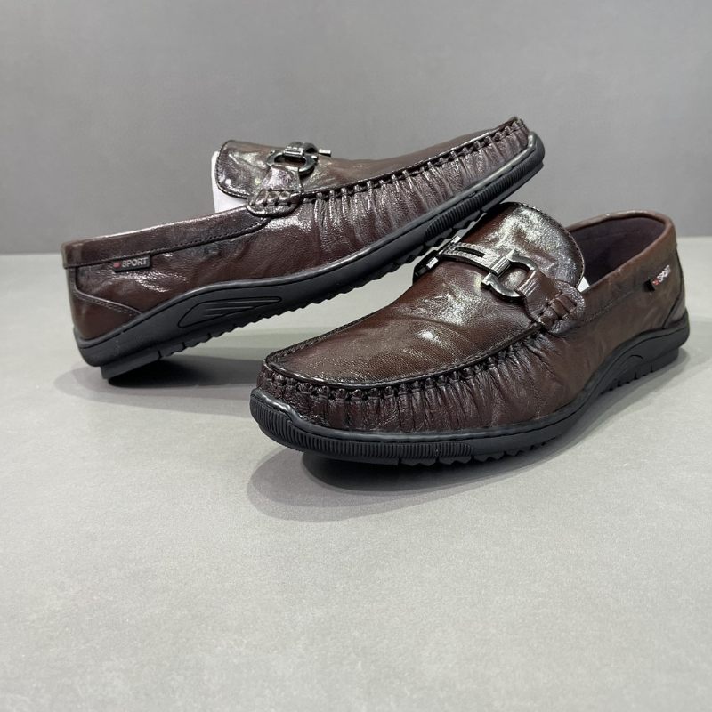 Platte Ondiepe Instapper Erwten Schoenen Schapenvacht Metalen Gesp Fashion Loafers