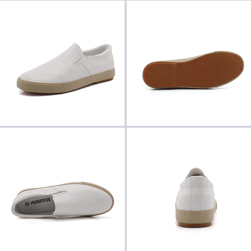 Slip Op Casual Elastische Herenschoenen Lage Top Geklede Schoenen Zomer Lichtgewicht Rubberen Kaki Flats