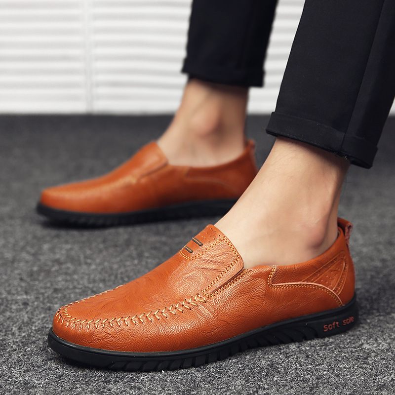 Vrijetijdsschoenen Mannen Zachte Bodem Antislip Erwten Schoenen Ademende Rijschoenen Slip-on Grote Maat Herenschoenen