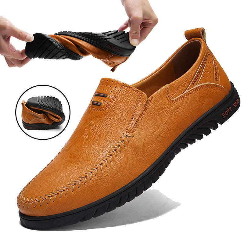 Vrijetijdsschoenen Mannen Zachte Bodem Antislip Erwten Schoenen Ademende Rijschoenen Slip-on Grote Maat Herenschoenen