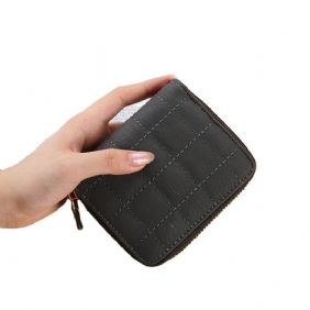 Korte Dames Kleine Portemonnee Geborduurde Vierkante Tas Pu Mini Student Clutch