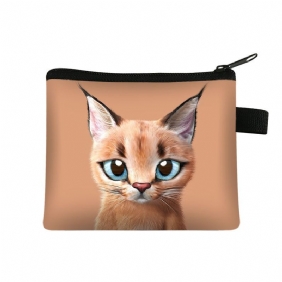 Leuke Kattenprint Kinderportemonnee Student Draagbare Kaarttas Muntsleutel Opbergtas Grote Capaciteit Clutch Bag