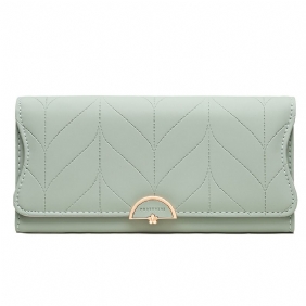 Nieuwe Dames Lange Portemonnee Mode Gesp Pu Clutch Tas