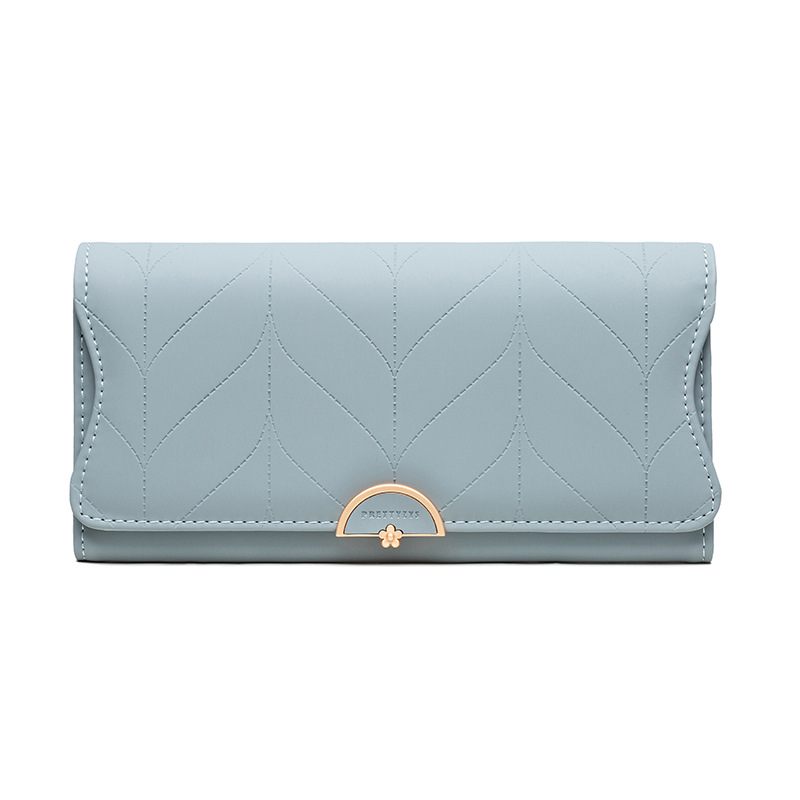 Nieuwe Dames Lange Portemonnee Mode Gesp Pu Clutch Tas