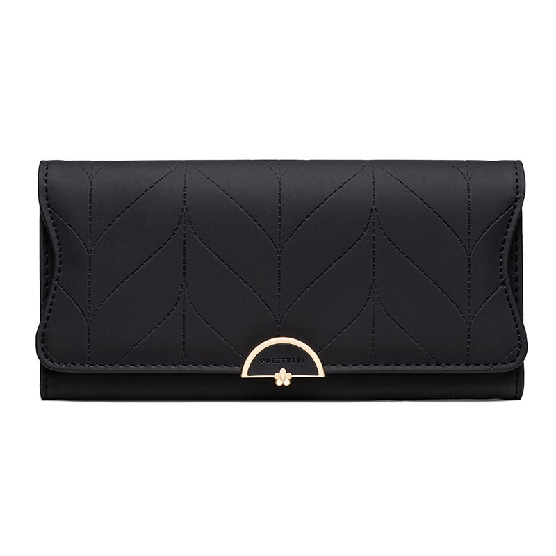 Nieuwe Dames Lange Portemonnee Mode Gesp Pu Clutch Tas