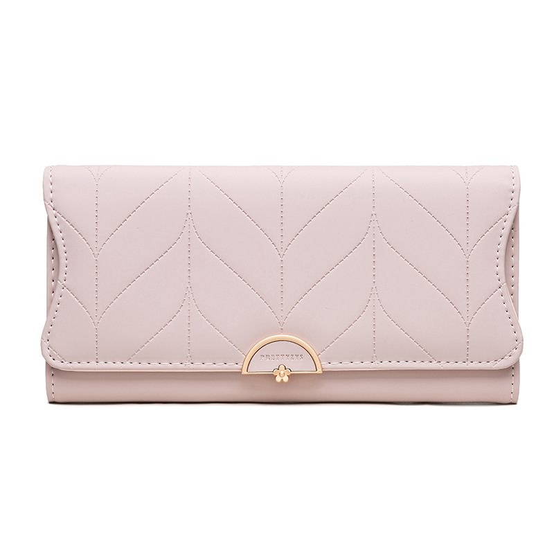 Nieuwe Dames Lange Portemonnee Mode Gesp Pu Clutch Tas