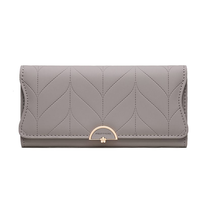 Nieuwe Dames Lange Portemonnee Mode Gesp Pu Clutch Tas