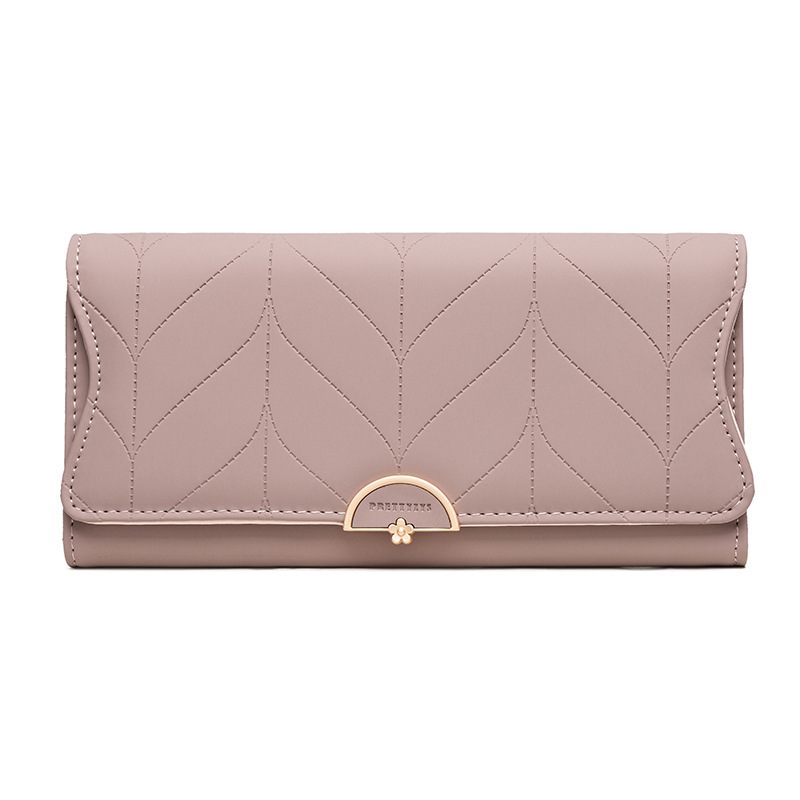 Nieuwe Dames Lange Portemonnee Mode Gesp Pu Clutch Tas