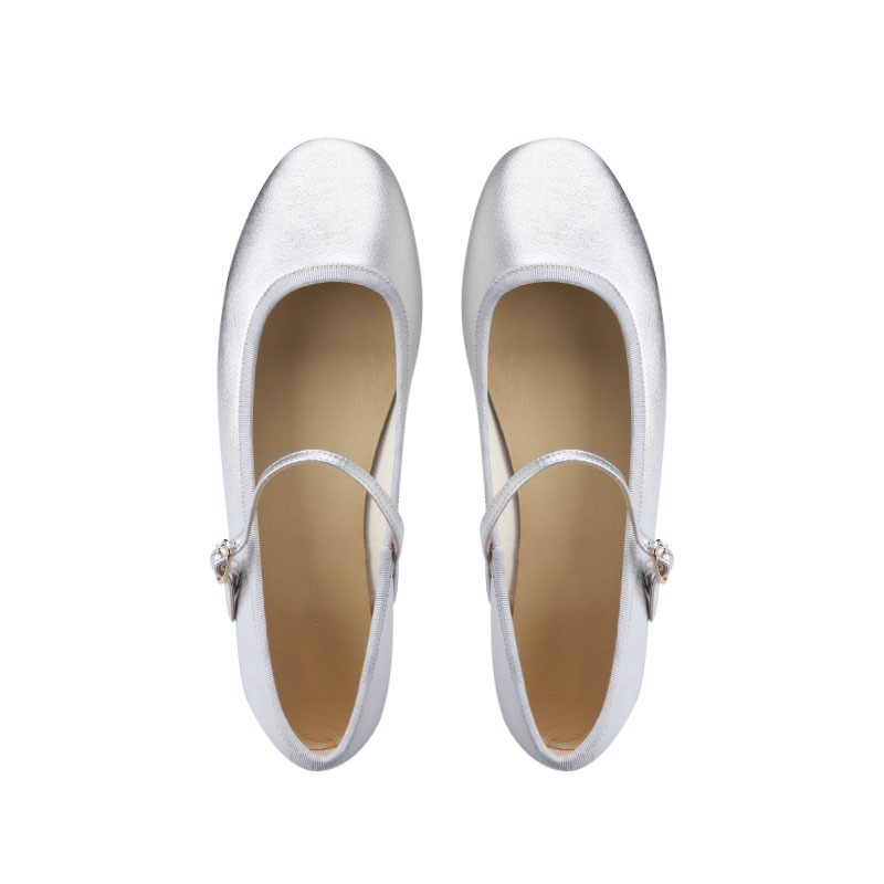 2024 Lente En Herfst Nieuwe One Word Belt Doudou Schoenen Ondiepe Mond Platte Ballet Flats