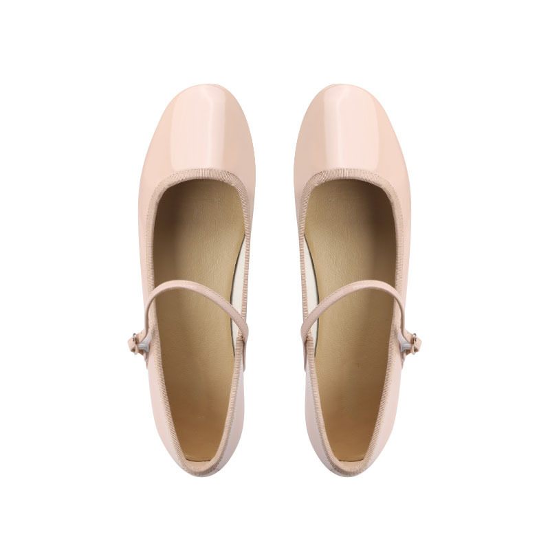 2024 Lente En Herfst Nieuwe One Word Belt Doudou Schoenen Ondiepe Mond Platte Ballet Flats