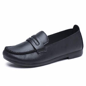 2024 Lente Nieuwe Lakleer Moeder Schoenen Slip-on Casual Mode Zachte Bodem Damesschoenen Ondiepe Mond Licht Erwten