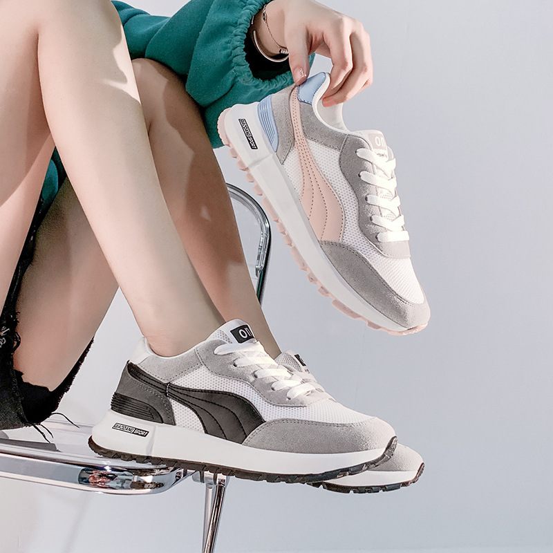 2024 Lente Nieuwe Mesh Student Platte Schoenen Casual Sportschoenen Square Dance Damesschoenen