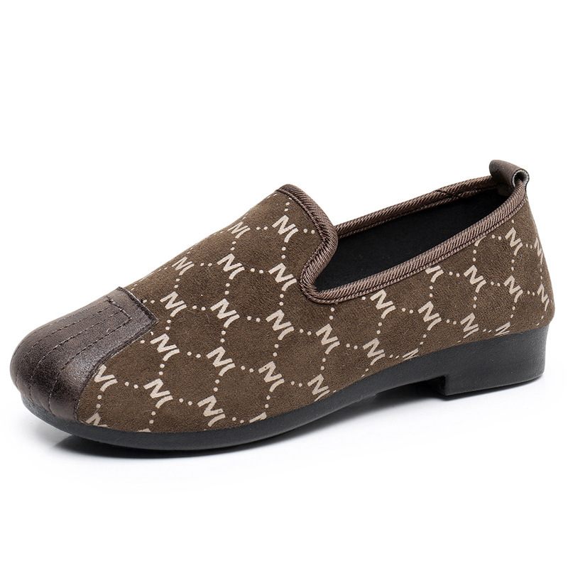 Comfortabele Erwten Schoenen Met Zachte Zolen Dames 2024 Lente Nieuwe Mode Slip-on Moederschoenen Antislip Platte