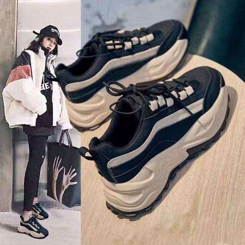 Dames Trendy 2024 Lente En Herfst Nieuwe Casual Dikke Zolen Student Verhogende Sneakers Herfsttrend