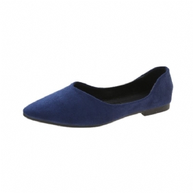 Doudou Schoenen Dames Lente En Herfst Nieuwe Spitse Neus Vierkantswortel Slip-on Casual Platte Met Lage Hakken