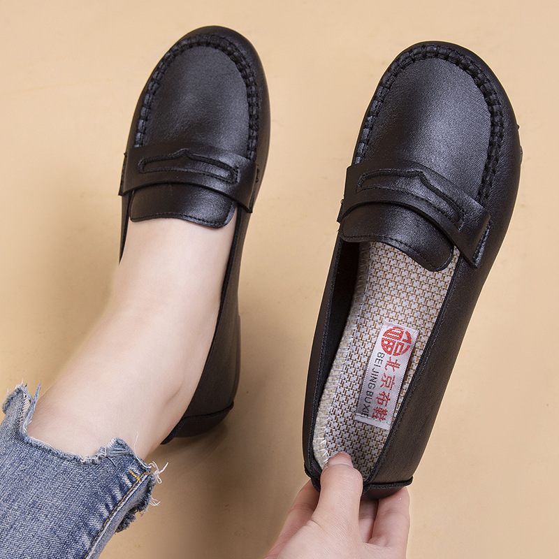 Doudou Schoenen Dames Nieuwe Zachte Bodem Zacht Oppervlak Slip-on Casual Platte Mode Damesschoenen Ondiepe Mond Lichtgewicht Moederschoenen