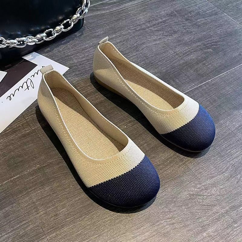 Feizhi Doudou Schoenen Vrouwen 2024 Ondiepe Mond Oude Beijing Doek Zachte Bodem Casual Platte Slip-on Voor Zwangere