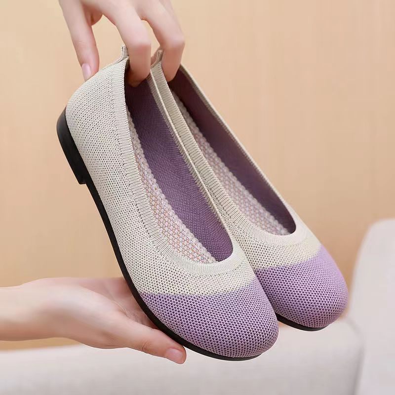 Feizhi Doudou Schoenen Vrouwen 2024 Ondiepe Mond Oude Beijing Doek Zachte Bodem Casual Platte Slip-on Voor Zwangere