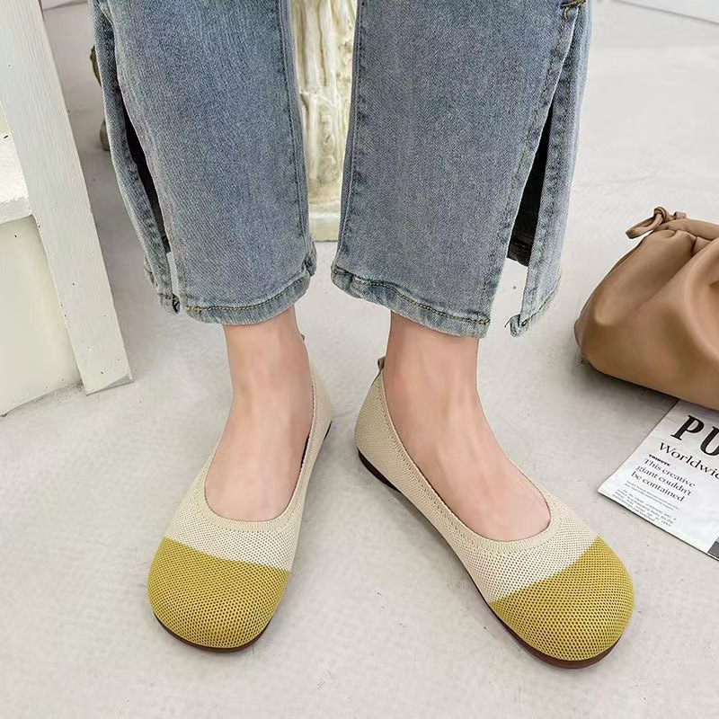 Feizhi Doudou Schoenen Vrouwen 2024 Ondiepe Mond Oude Beijing Doek Zachte Bodem Casual Platte Slip-on Voor Zwangere