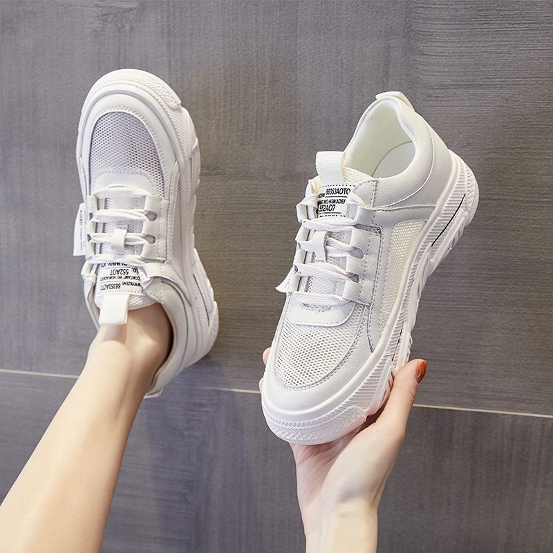 Leren Dames 2024 Lente En Zomer Nieuwe Platte Casual Sportschoenen Trendy Schoenen