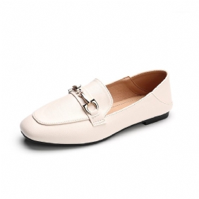 Platte Schoenen Dames 2024 Lente-stijl Zacht Leer Damesschoenen Met Zachte Zolen Retro Mode Slip-on Geklede