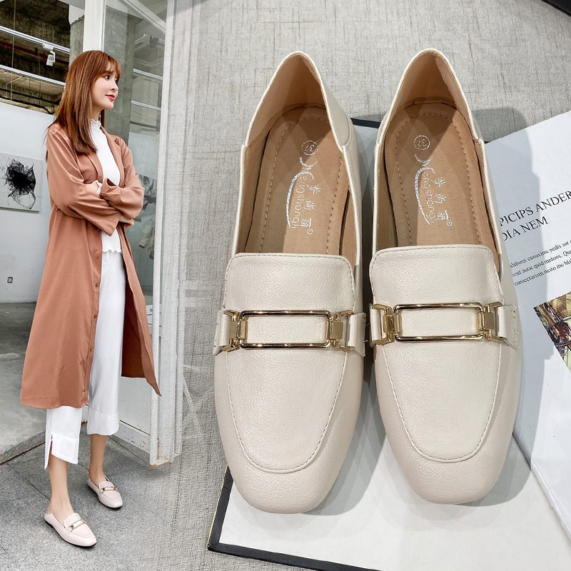 Platte Schoenen Dames 2024 Nieuwe Geklede Instappers Loafers Lente Erwten