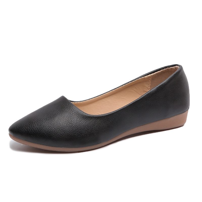 Platte Schoenen Dames 2024 Nieuwe Spitse Neus Ondiepe Mond Erwten Slip-on Zachte Bodem Comfortabele Geklede