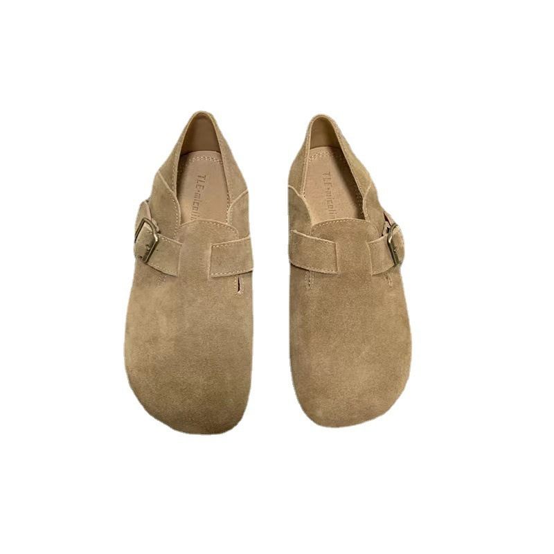 Retro Doudou-schoenen Dames Lente En Herfst Nieuwe Pees Zachte Bodem Ronde Neus Platte Casual Slip-on Schoenen