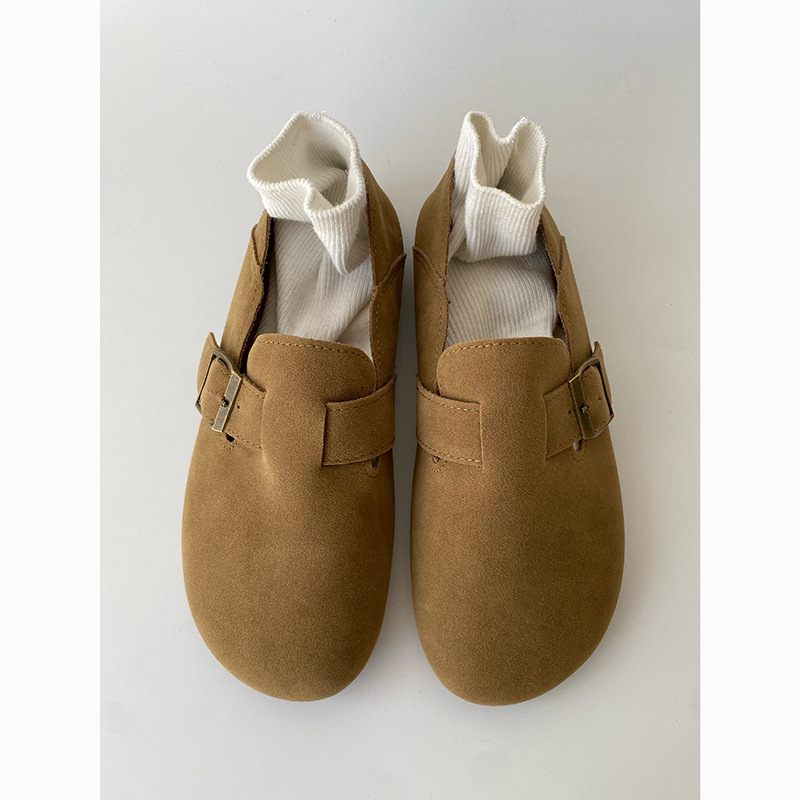 Retro Doudou-schoenen Dames Lente En Herfst Nieuwe Pees Zachte Bodem Ronde Neus Platte Casual Slip-on Schoenen