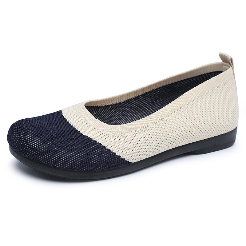 Vrouwen Doudou Schoenen Zachte Bodem Antislip Casual Ondiepe Mond Platte Moederschoenen Oude Beijing Stoffen Dames