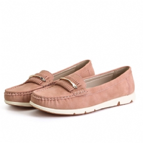 Vrouwen Grote Maat Zachte Zool Moederschoenen Ronde Neus Slip-on Platte Schoenen Dames 2024 Lente Nieuwe Casual Erwten