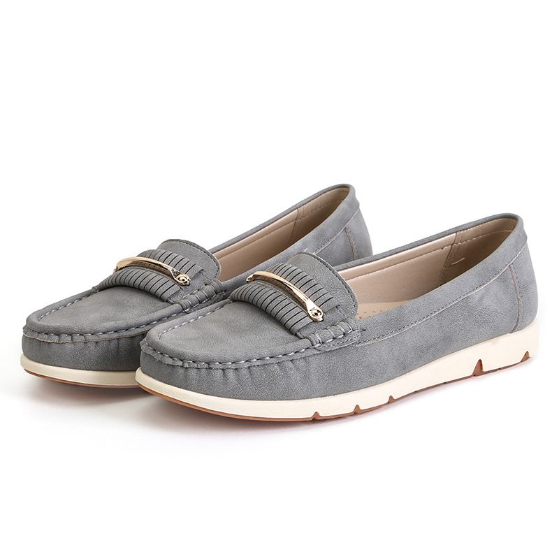 Vrouwen Grote Maat Zachte Zool Moederschoenen Ronde Neus Slip-on Platte Schoenen Dames 2024 Lente Nieuwe Casual Erwten