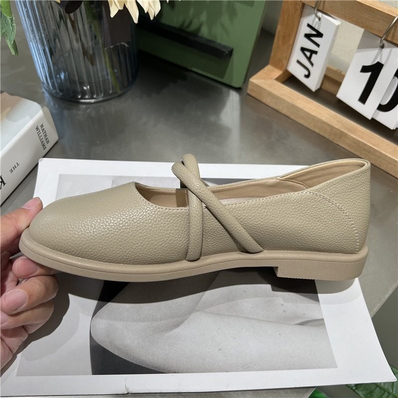 Zachte Zolen Doudou Schoenen Dames 2024 Herfst Nieuwe Elegante Lage Hakken Platte Mode Damesschoenen