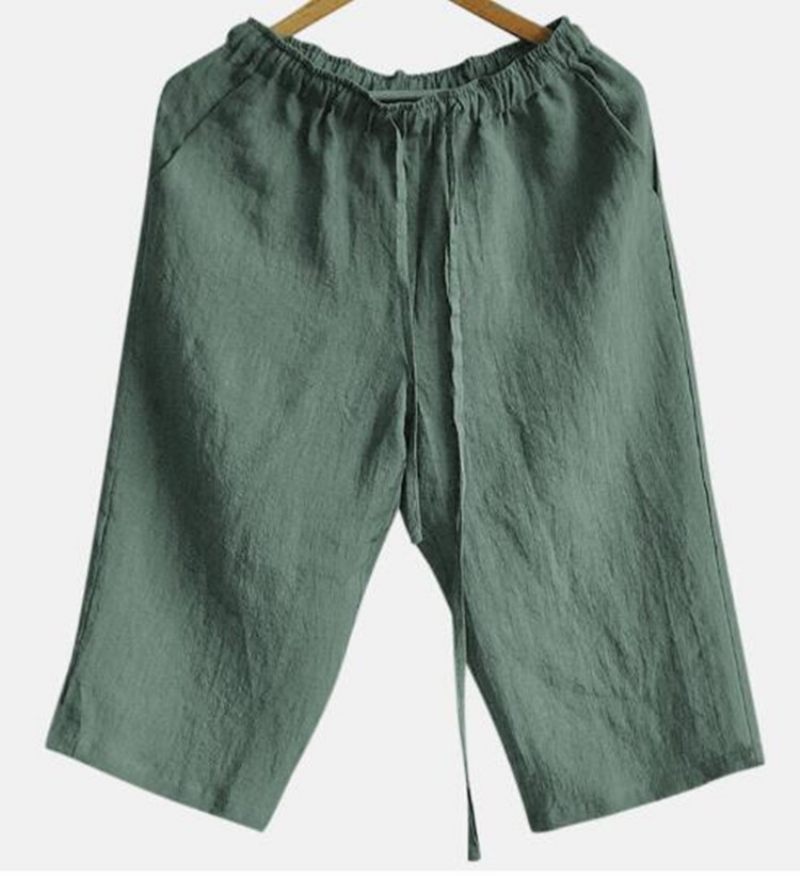 2024 Heren Katoenen Linnen Casual Shorts Zomer Los Ademend