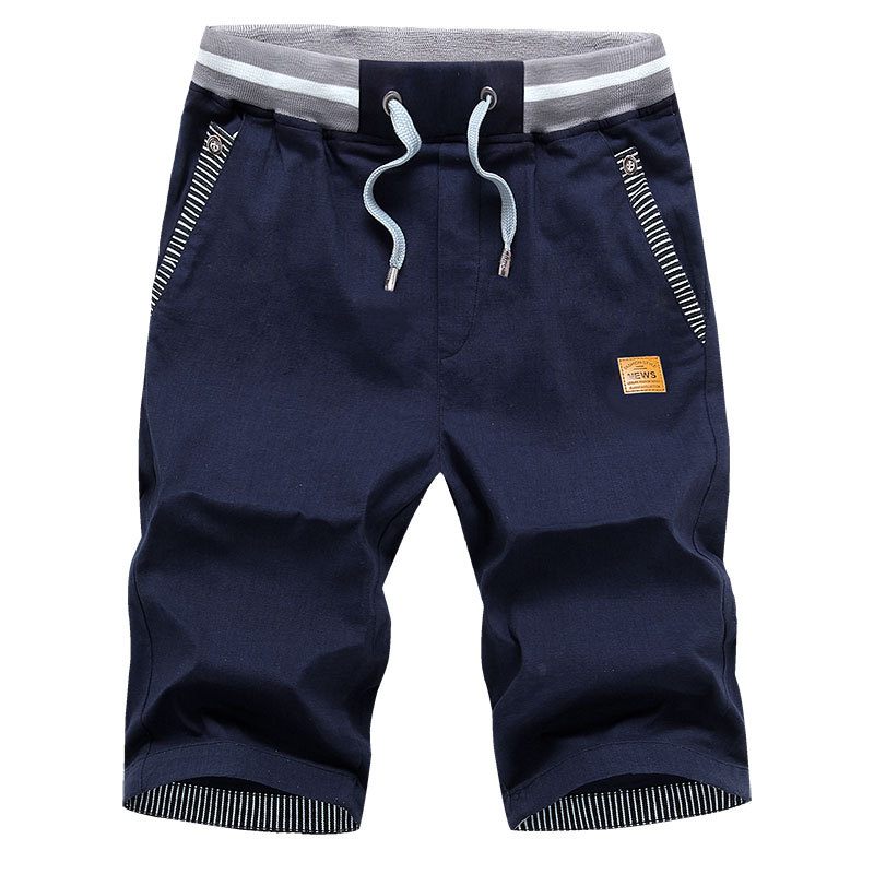 2024 Zomer Nieuwe Heren Cropped Linnen Shorts Slim Fit Ademend Dun Gedeelte