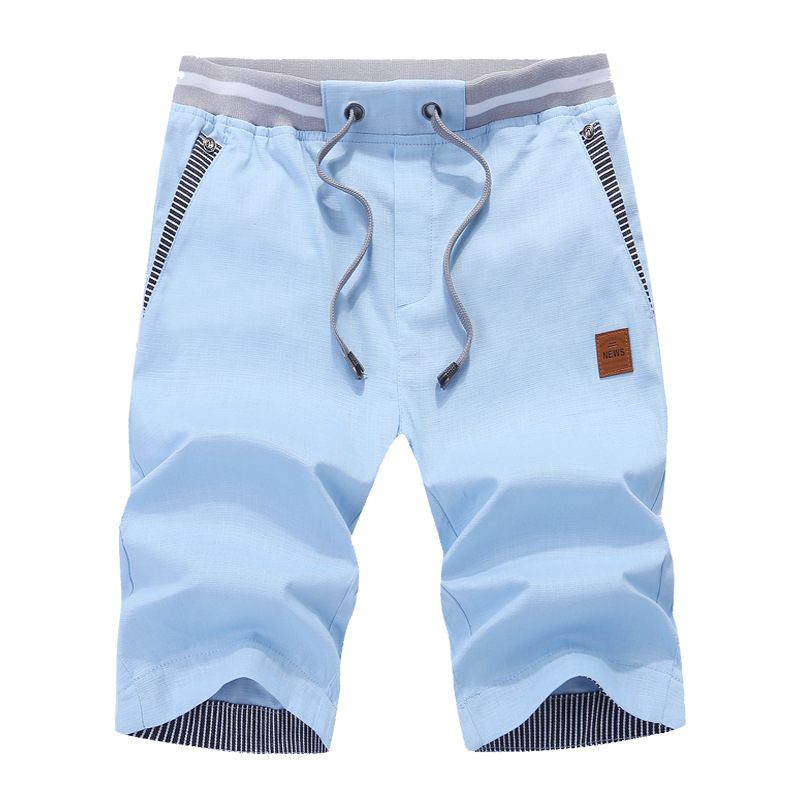 2024 Zomer Nieuwe Heren Cropped Linnen Shorts Slim Fit Ademend Dun Gedeelte