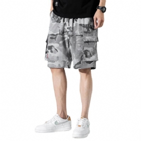 Camouflage Casual Cargo Shorts Heren Los Recht Strand