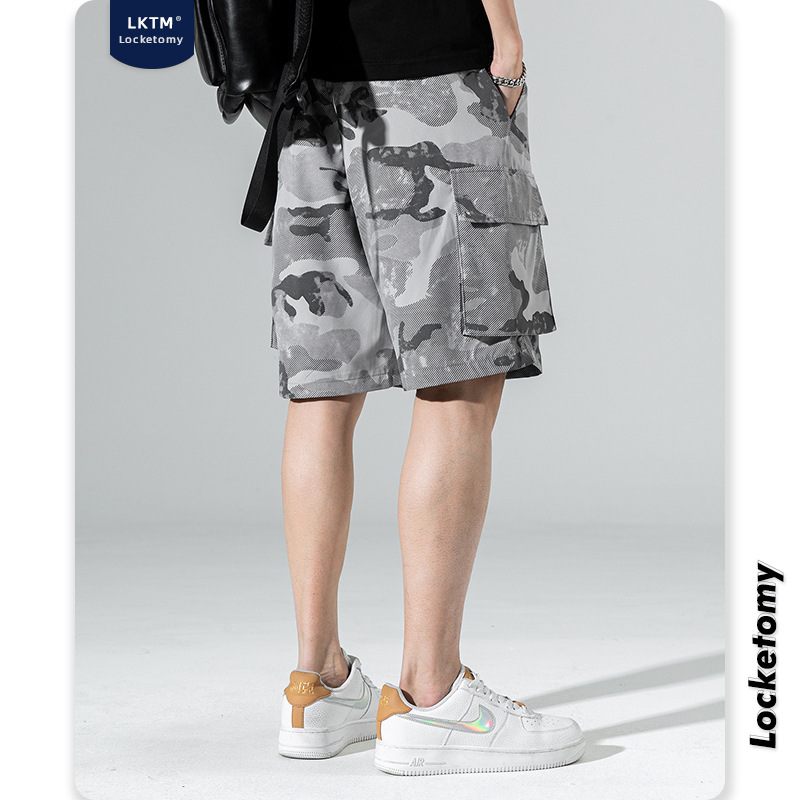 Camouflage Casual Cargo Shorts Heren Los Recht Strand