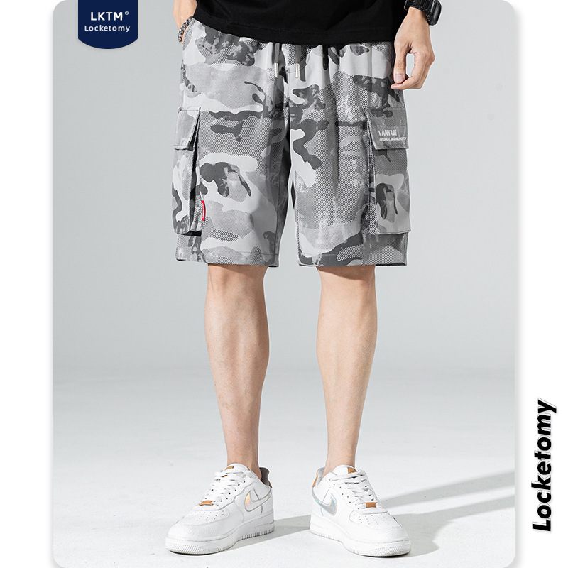 Camouflage Casual Cargo Shorts Heren Los Recht Strand