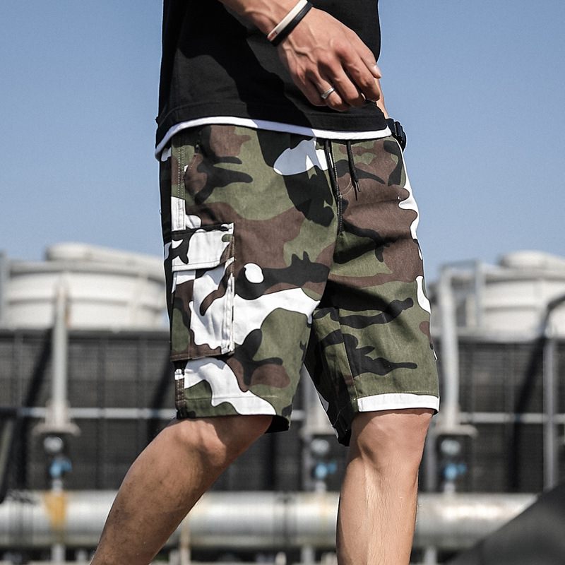 Camouflage Losse Casual Korte Werkkleding Voor Heren